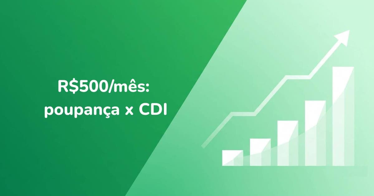 Comparação entre poupança e CDI para aportes mensais